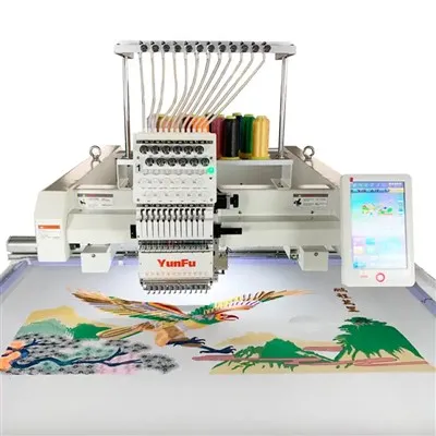 Máquina de bordar de cabeça única para uso comercial